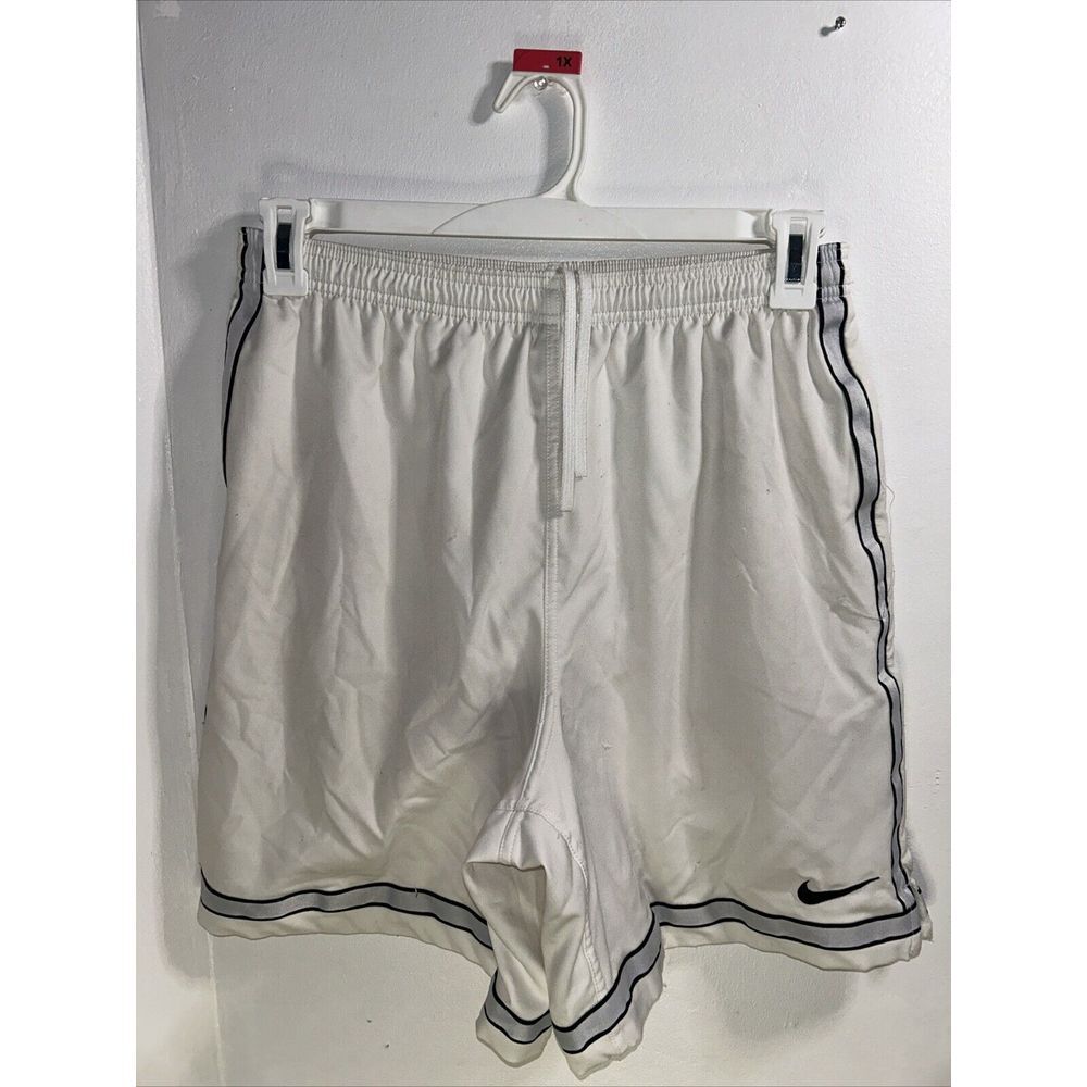 Vintage Nike Satin Shorts Men's Small White Athletic Swoosh‎ Y2K Rare